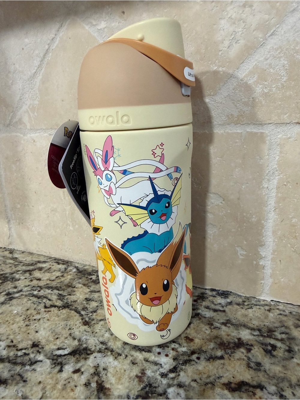 Pokemon 30th x Target Owala FreeSip 16oz Eevee Vaporeon Sylveon Beige